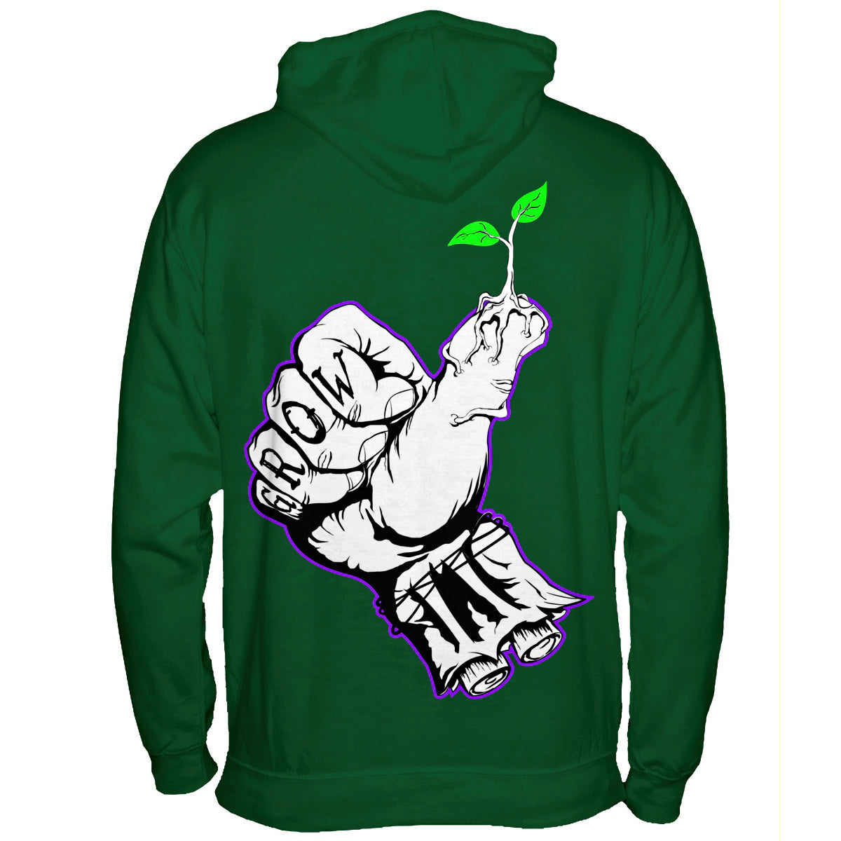 Green Thumb Hoodie (Bottle Green & Aubergine)